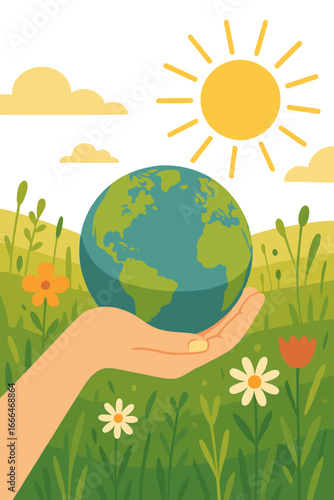 The Earth's delicate balance is cradled with care in gentle hands