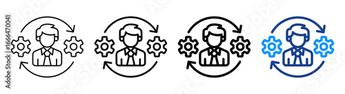 Process Management Icon Different Style Outline Collection Set