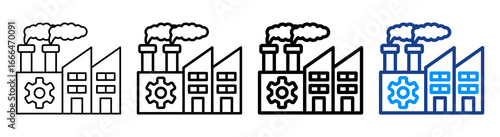 Industrial Management Icon Different Style Outline Collection Set