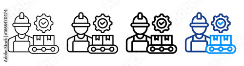 Production Supervision Icon Different Style Outline Collection Set