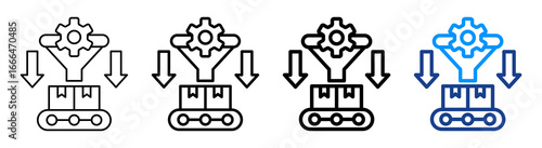 Production Bottleneck Icon Different Style Outline Collection Set