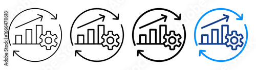 Continuous Improvement Icon Different Style Outline Collection Set