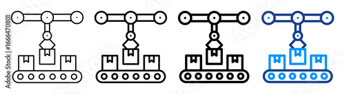 Mass Production Icon Different Style Outline Collection Set