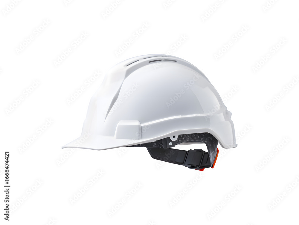 Fototapeta premium A white construction helmet designed for safety in construction environments