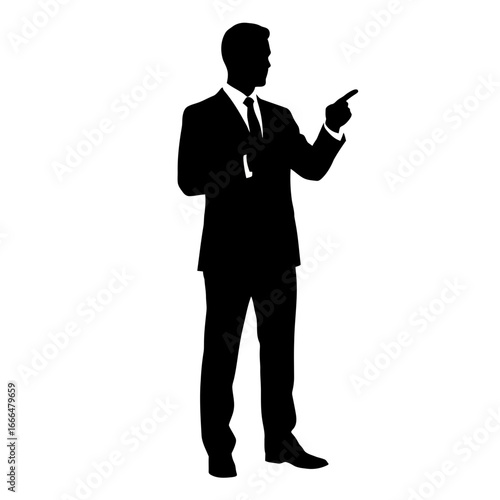 silhouette of a businessman holding a mobile phone