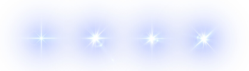 Camera flash flare effects, lens flare, shine burst, neon light explosion set. Blue light star PNG. Blue sun light PNG.