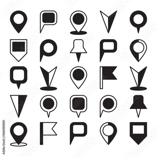 Position map tag icon spot waypoint place