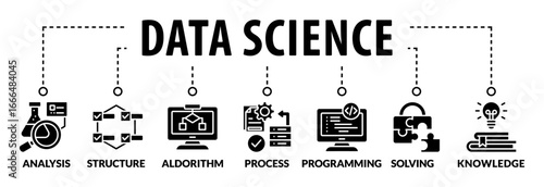 Data Science uses scientific methods, processes, algorithms and systems to extract knowledge and insights from data in various forms, both structured and unstructured. Vector Illustration concept