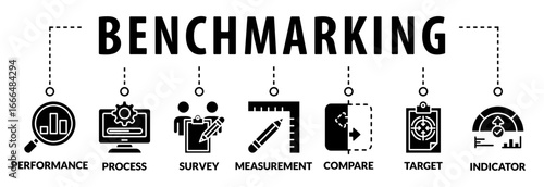Benchmarking vector illustration concept. Idea of business development and improvement