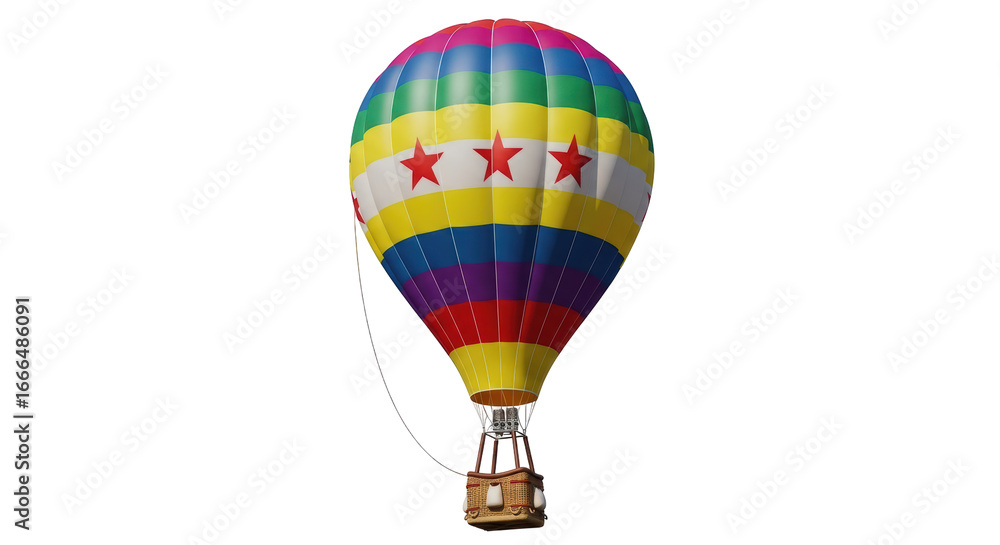 Fototapeta premium Isolated Colorful Hot Air Balloon
