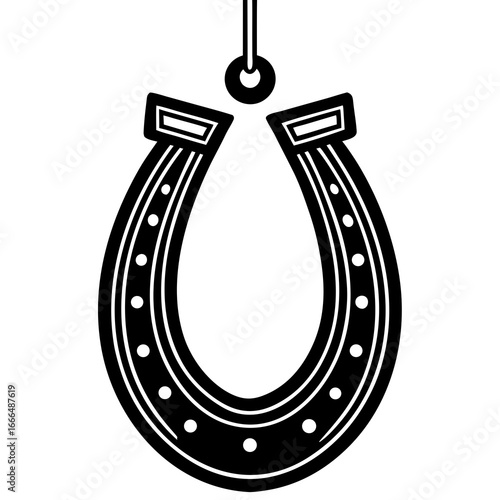 Horseshoe Upright Silhouette Vector