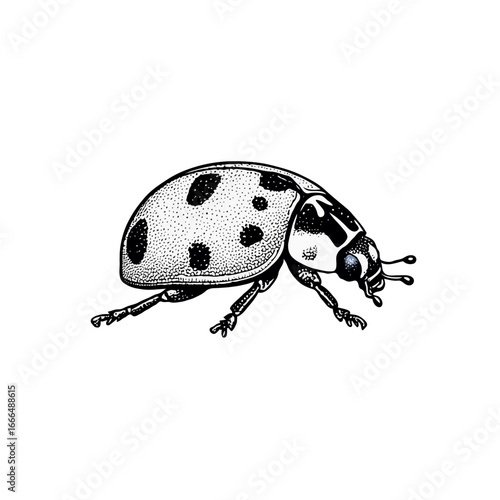 Detailed a ladybug with spots