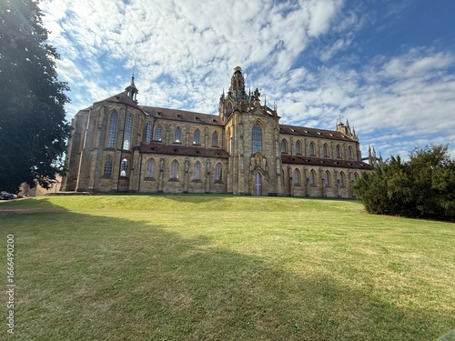 Monumental monastery of Benedictines in Kladruby, Czech Republic, Europe from 12th century standing on hill,