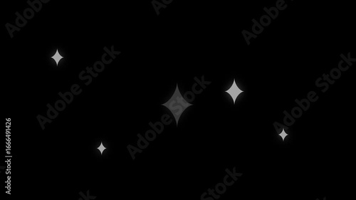 Twinkle star glitter sparkle. white blinking shining stars animated, shining stars and sparkle twinkle light background, flat vector doodle sparkle, glowing light trails, black screen background