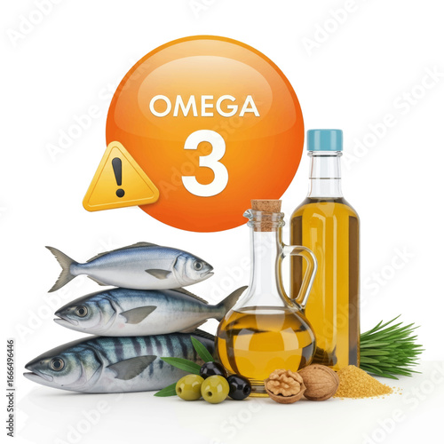 Omega 3 rich foods: fish, olive oil, walnuts.
