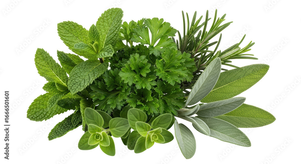 Εκτύπωση καμβά Isolated Fresh Herbs
