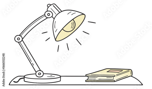 Reading lamp desk vector icon equipment. Light bulb office table furniture bright. Interior cartoon flat simplicity symbol
