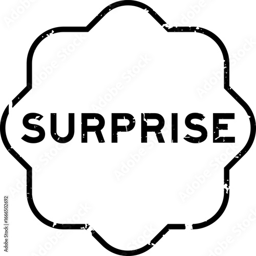 Grunge black surprise word rubber seal stamp on white background