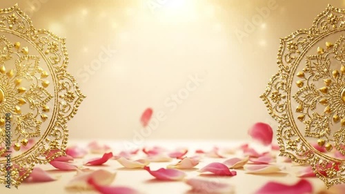 Elegant indian wedding background rose petals