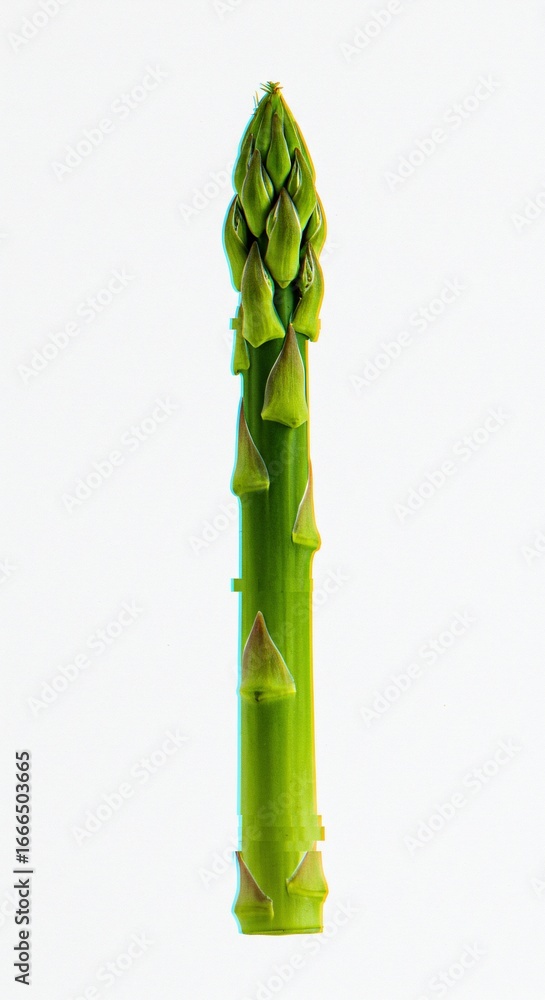 Fototapeta premium Vibrant Green Asparagus Spear with Glitch Effect