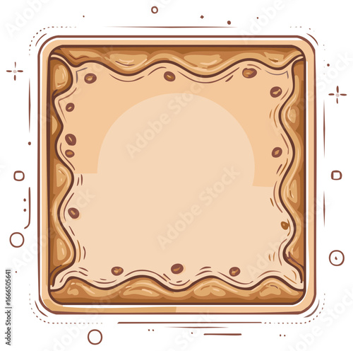 Coffee Bean Themed Square Border Creamy Hue Frame for Text Promotion