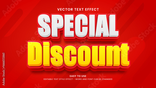 editable text effect special discount 3d style premium vector 