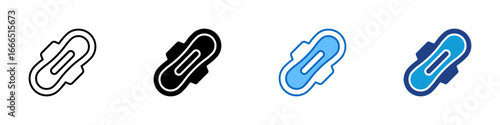 Sanitary Pad Multi Style Icon Vector Design - sanitary pad illustration, representing menstrual hygiene and personal care