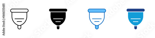 Menstrual Cup Multi Style Icon Vector Design - menstrual cup illustration, representing reusable feminine hygiene products