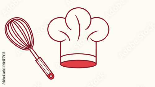 Whisk and Chef Hat Icons balloon whisk egg beater