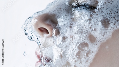 Face Wash for Deep Cleansing and Skin Care - Isolated on White Background