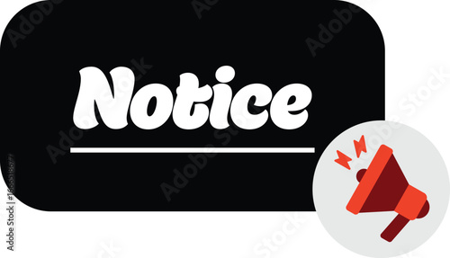 Vector “Notice” sign and alert icons designed for announcements and communication. Suitable for business messages, school notices, important alerts, and marketing campaigns.