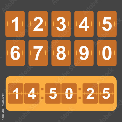 Flip countdown timer. count time display with all numbers from zero to nine. social media posts, marketing and digital. sales or promotion clock