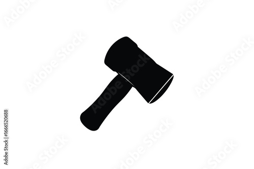 A black silhouette of a gavel on a plain white background