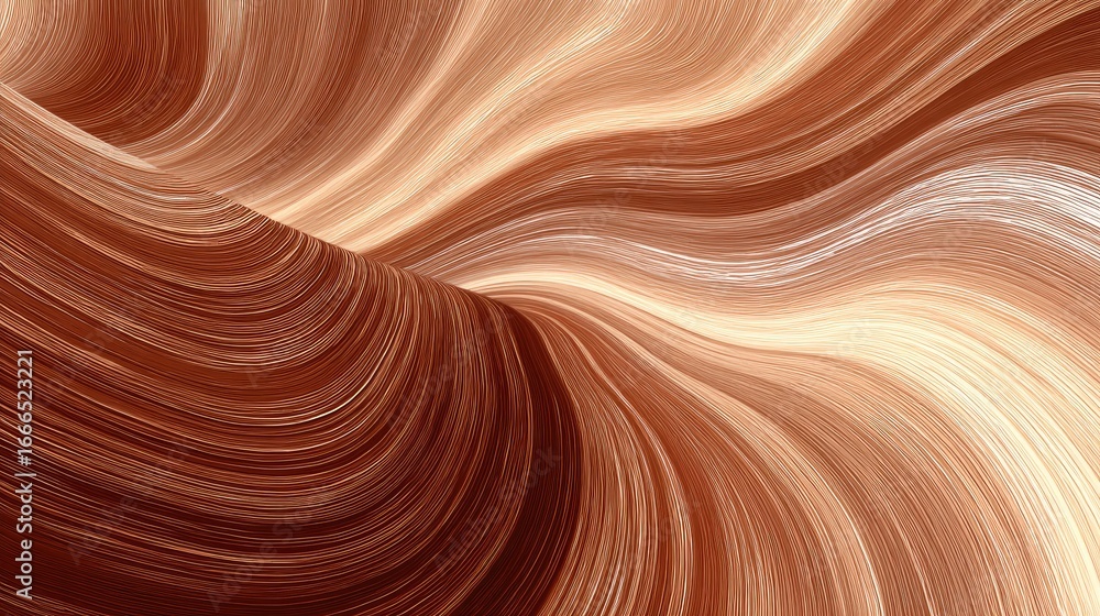 Obraz premium Abstract, swirling, brown, and tan lines