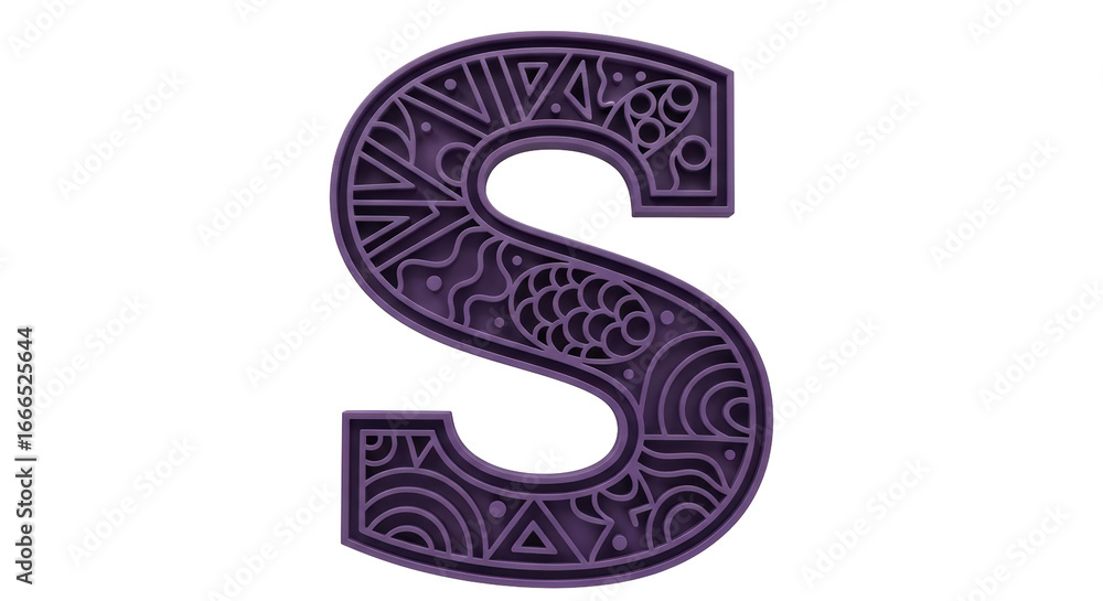 Naklejka premium Isolated Letter S Ornament