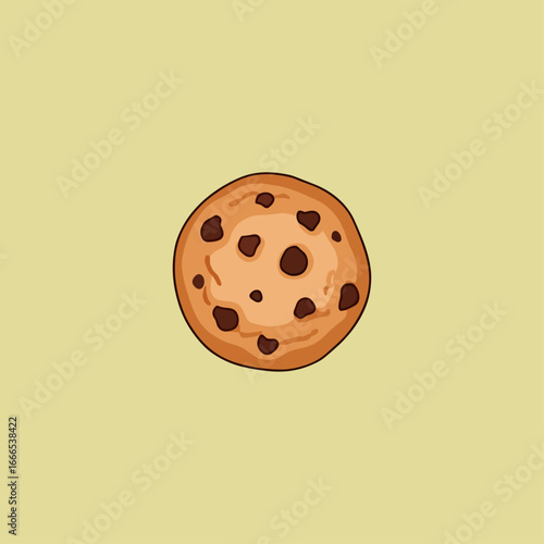 Chocolate cookie icon logo flat vector design.ai