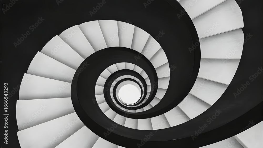 Fototapeta premium Monochrome Spiral Staircase