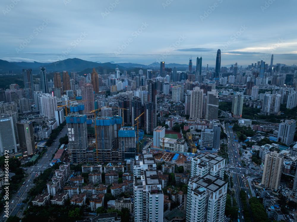 Φωτογραφία Shenzhen ,China - July 06, 2022: Aerial view of landscape in Shenzhen city, Chin