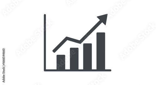 Minimalistic growth chart icon with rising arrow