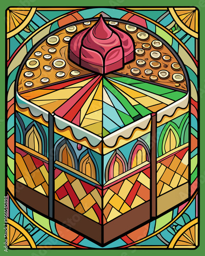 piece of cake, Stained Glass Style, 