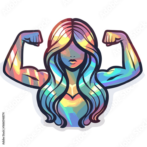 Women’s Marathon rainbow sticker decal 