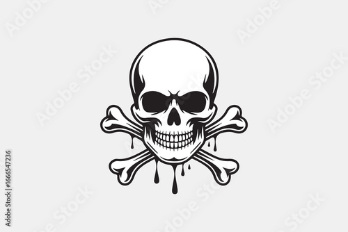 dripping skull silhouette  vector