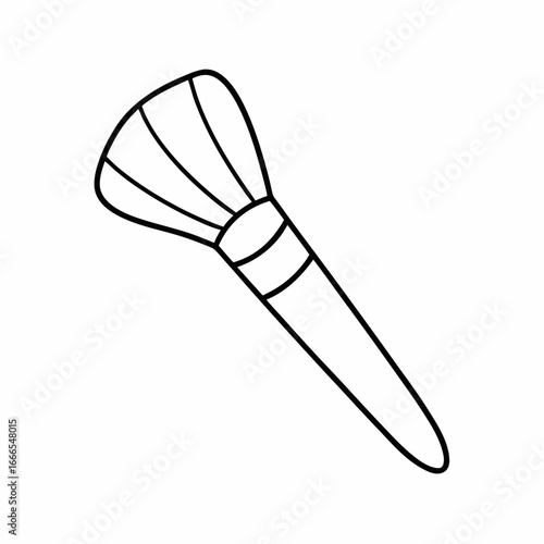 Makeup Brush Black Line Art – Ultra Clean Vector, White Background