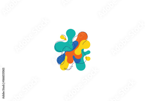 paint splashes teal orange yellow blue png on transparent background