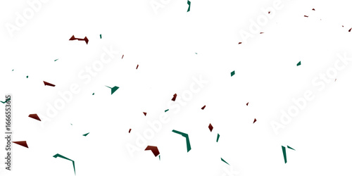 A festive and celebratory abstract background with a multitude of scattered confetti and small shapes in blue and brown, creating a playful, dynamic pattern on a clean white background.