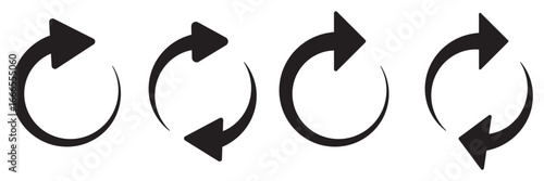 circle arrow icon set. Blue circular arrow icon, refresh, reload arrow icon symbol sign. Blue Reload vector icon set. repeat vector. restart or reset sign. Repeat cycle symbol. Blue rotation arrow
