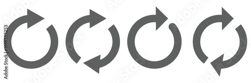 circle arrow icon set. circular arrow icon, refresh, reload, rotation arrow icon symbol sign, vector illustration