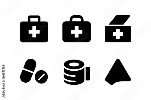 Healthcare icons: essential medical symbols for emergency and first aid