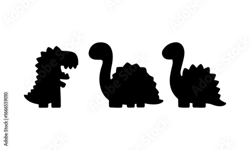 Creative dinosaur silhouettes display playful designs suitable for children s art or decorations