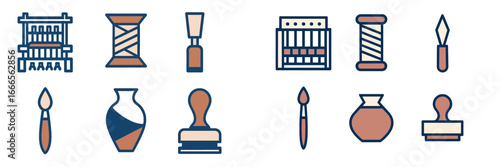 Vector illustration of crafting tools used in arts and crafts projects